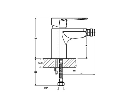 Смеситель для биде Orange Otto M22-031cr Хром