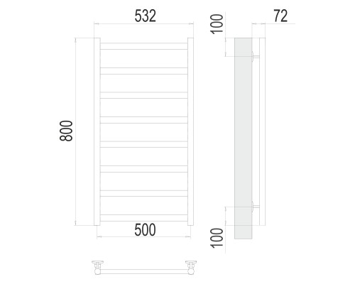 Полотенцесушитель Terminus Эконом Аврора П8 500х800