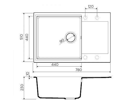 Кухонная мойка Omoikiri Daisen 78-LB-GR 4993690 leningrad grey