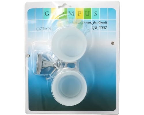 Стакан для зубных щеток Grampus Ocean GR-2007 двойной Хром