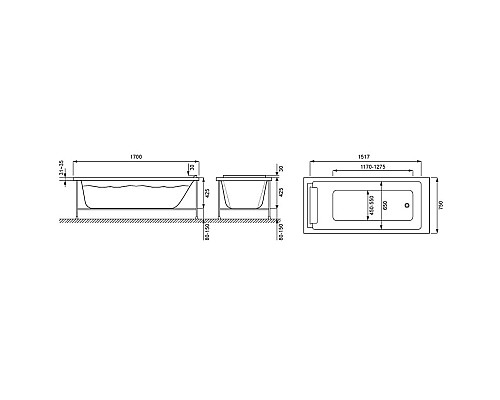 Акриловая ванна Jacob Delafon Spacio 170x75 E6D161RU-00 Акриловая ванна Jacob Delafon Spacio 170x75 E6D161RU-00
