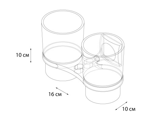 Стакан для зубных щеток Grampus Ocean GR-2007 двойной Хром