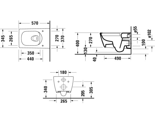 Унитаз Duravit Viu 2511090000 подвесной без сиденья