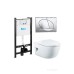 Подвесной унитаз + инсталляция + кнопка + сиденье Roca Meridian Pack 893104110 