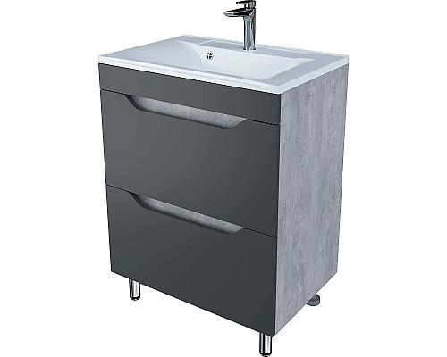 Тумба под раковину Stella Polar Абигель 65 SP-00001131 Серая Цемент