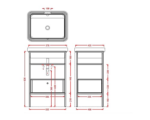 Консоль под раковину Artceram Fuori 60 ACA056 17 Черная матовая