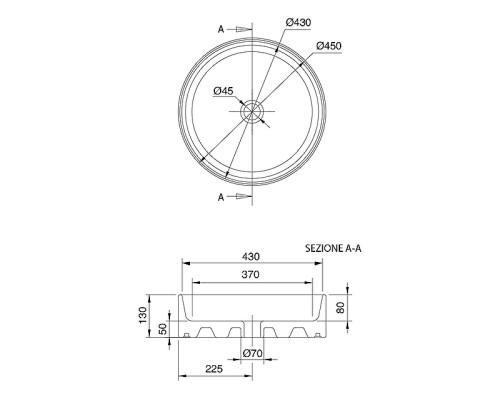 Раковина-чаша Scarabeo Thin Line 45 8029 Белая