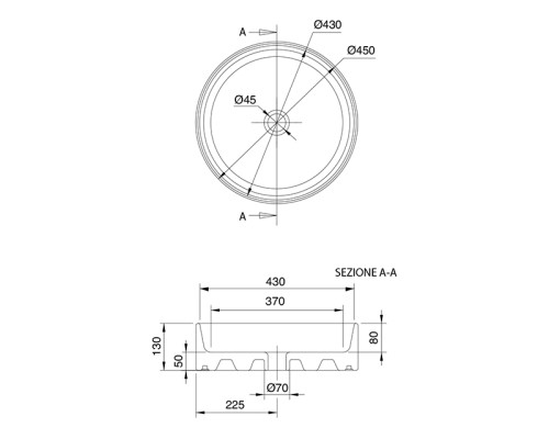 Раковина-чаша Scarabeo Thin Line 45 8029 Белая