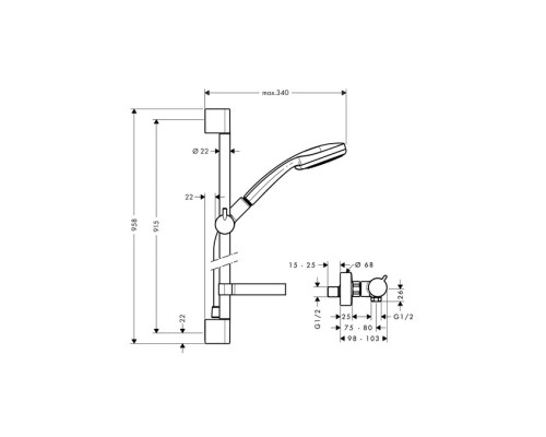 Душевой набор Hansgrohe Croma 27033000