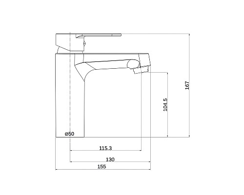 Смеситель для раковины Orange OneLife P07-021b Черный матовый