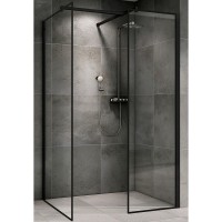 Душевая перегородка Abber Immer Offen 120 AG67129B профиль Черный стекло прозрачное