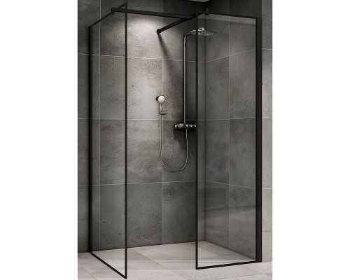 Душевая перегородка Abber Immer Offen 120 AG67129B профиль Черный стекло прозрачное