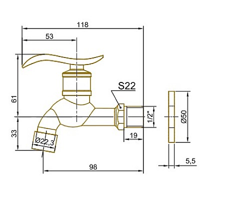 Сливной кран Bronze de Luxe 21974/1 насадка-расекатель