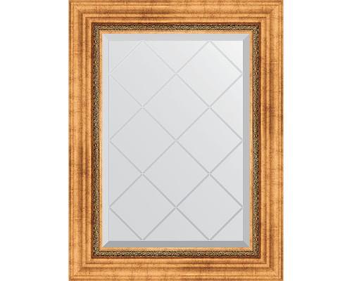 Зеркало Evoform Exclusive-G 74х56 BY 4017 с гравировкой в багетной раме - Римское золото 88 мм