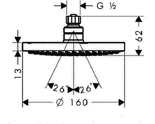 Верхний душ Hansgrohe Croma 160 27450000
