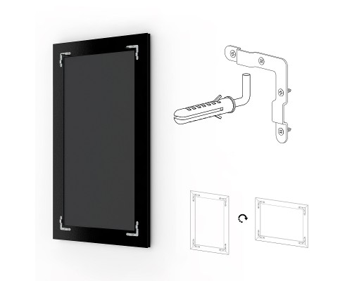 Зеркало Evoform Exclusive 86х56 BY 1140 с фацетом в багетной раме - Алюминий 90 мм