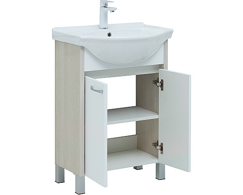 Тумба под раковину Aquanet Донна 60 273996 Белый дуб Белая