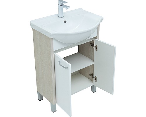 Тумба под раковину Aquanet Донна 60 273996 Белый дуб Белая