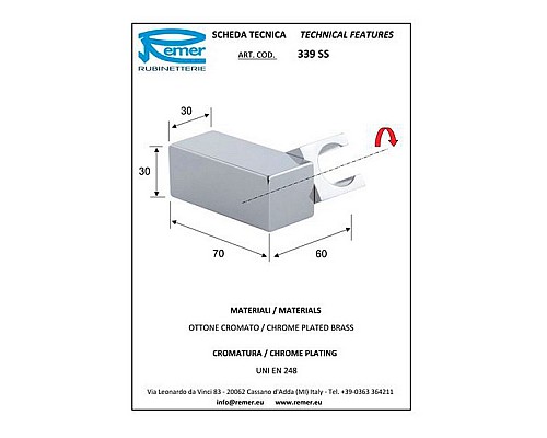 Держатель ручного душа Remer 339SS Хром
