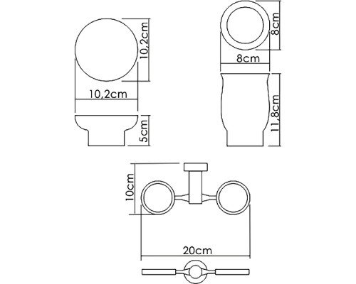 Стакан для зубных щеток с мыльницей WasserKRAFT K-24126 Хром Белый