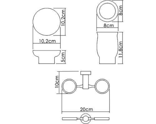 Стакан для зубных щеток с мыльницей WasserKRAFT K-24126 Хром Белый