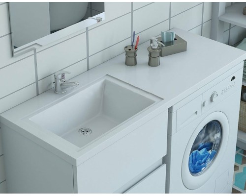 Тумба с раковиной Эстет Dallas Luxe 140 L ФР-00002519 Белая