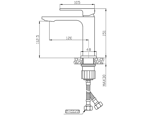 Смеситель для раковины Orange Lutz M04-021w Белый