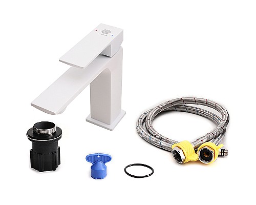 Смеситель для раковины Orange Lutz M04-021w Белый