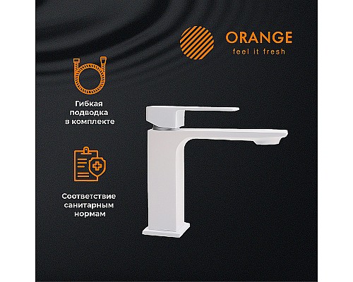 Смеситель для раковины Orange Lutz M04-021w Белый