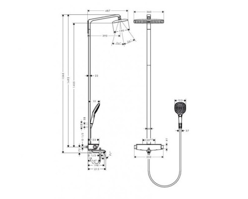 Душевая стойка для ванны Hansgrohe Raindance Select E хром 27113400