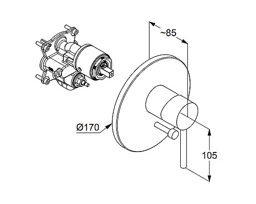 Смеситель для душа Kludi Bozz 386503976 Черный