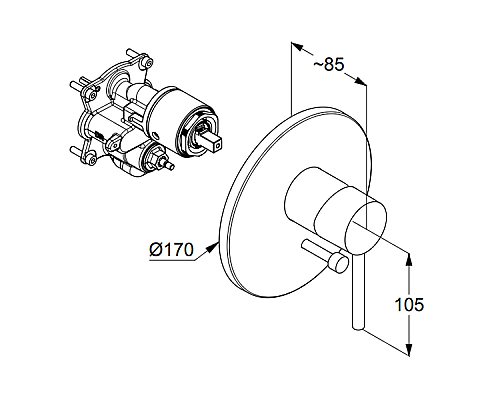 Смеситель для душа Kludi Bozz 386503976 Черный