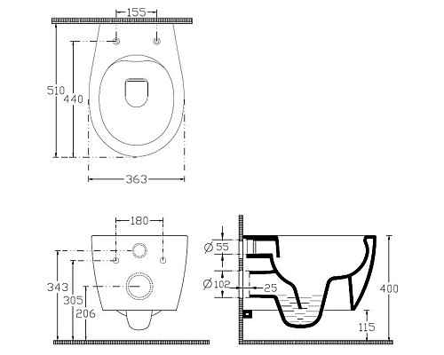 Унитаз Allen Brau Fantasy 4.11004.MT подвесной Мятный без сиденья
