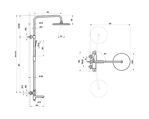 Душевая система Ravak DS X07P642 Хром