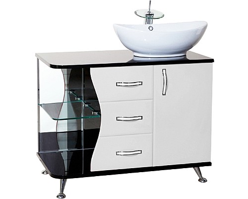 Тумба под раковину Bellezza Рио 90 R 4633615141262 Черная Белая
