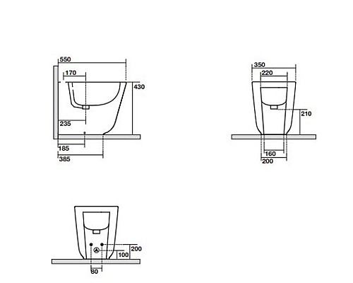 Биде Kerasan Tribeca 512030 Белое матовое
