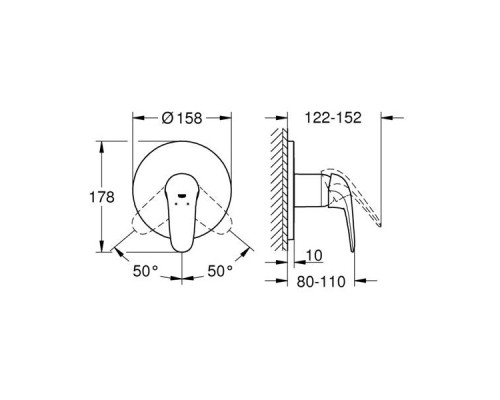 Смеситель для душа Grohe Eurostyle Белая луна