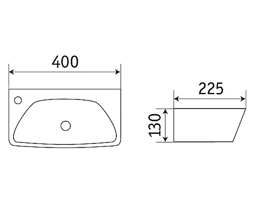 Раковина CeramaLux 40 78578R Белая глянцевая