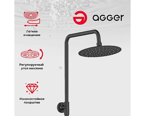 Душевая система Agger Brilliant A0393344 Черная матовая