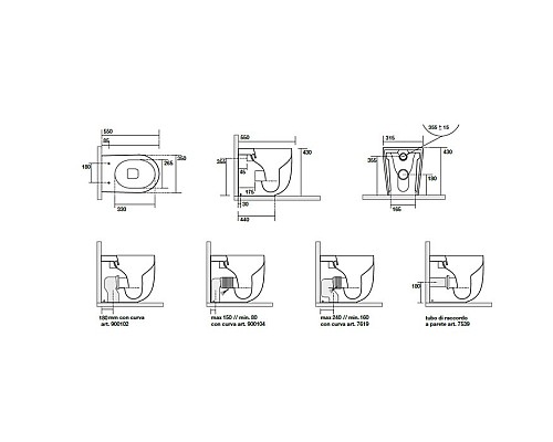 Унитаз напольный приставной, безободковый Kerasan Nolita 531811