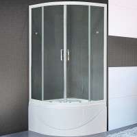 Душевой уголок Royal Bath BK 100х100 с поддоном профиль Белый стекло прозрачное