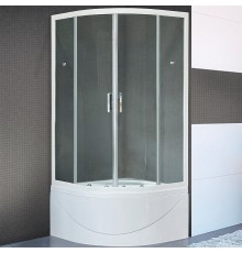 Душевой уголок Royal Bath BK 100х100 с поддоном профиль Белый стекло прозрачное