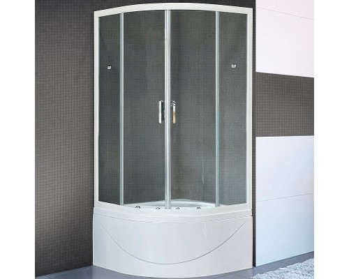 Душевой уголок Royal Bath BK 100х100 с поддоном профиль Белый стекло прозрачное