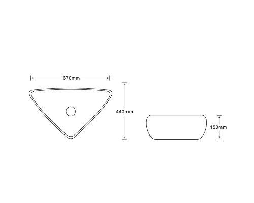Раковина-чаша SantiLine 67 SL-7031 Черный мрамор