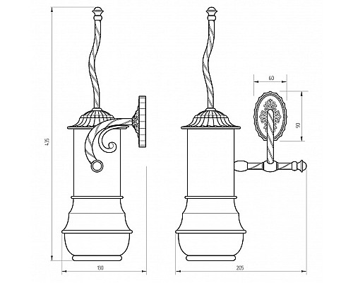 Ершик для унитаза Migliore Edera 16891 Бронза