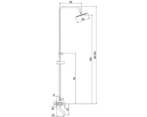 Душевая система Haiba HB24801-2 Нержавеющая сталь