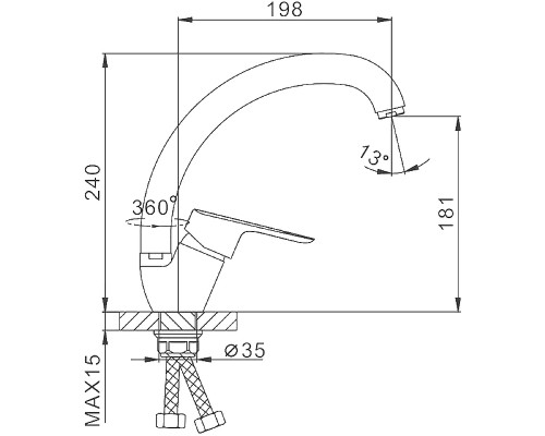 Смеситель для кухни Frap H703 F41703-B Хром