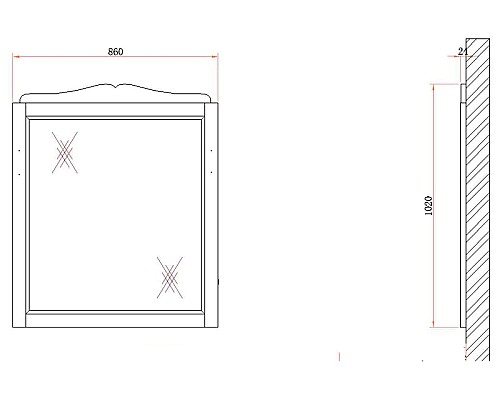Зеркало BelBagno BB01S/PBA Зеркало BelBagno BB01S/PBA