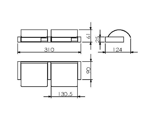 Бумагодержатель с крышкой двойной LANGBERGER 30042A