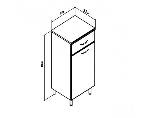 Полупенал Runo Эконом 30 00000000112 с корзиной для белья